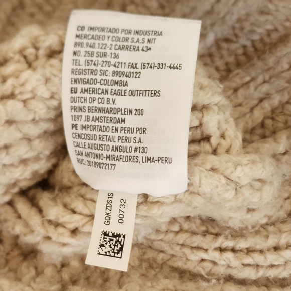 American Eagle Sweater XS Tan Beige Cable - Picture 9 of 13